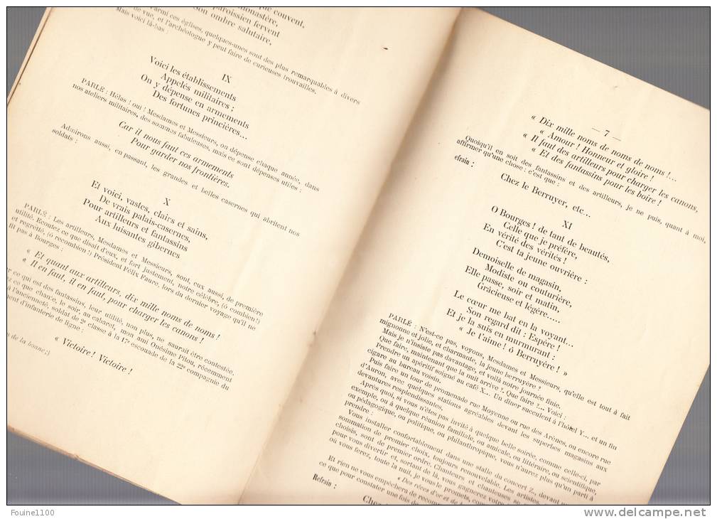 Revue Bourges 24 Heures D' Arrêt  Chansonnette  Revue En 12 Tableaux  Par Séverin Franquette - Partitions Musicales Anciennes