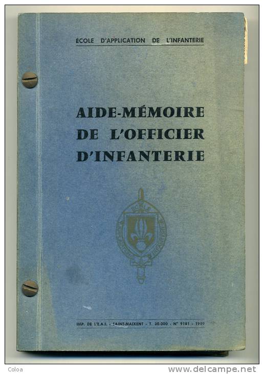 Militaria Aide-Mémoire De L’officier D’infanterie 1959 - Autres & Non Classés