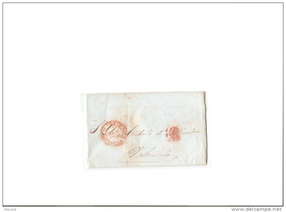 Carta Con Cuño De  Rojo  1R Y Cuño Madrid - ...-1850 Vorphilatelie