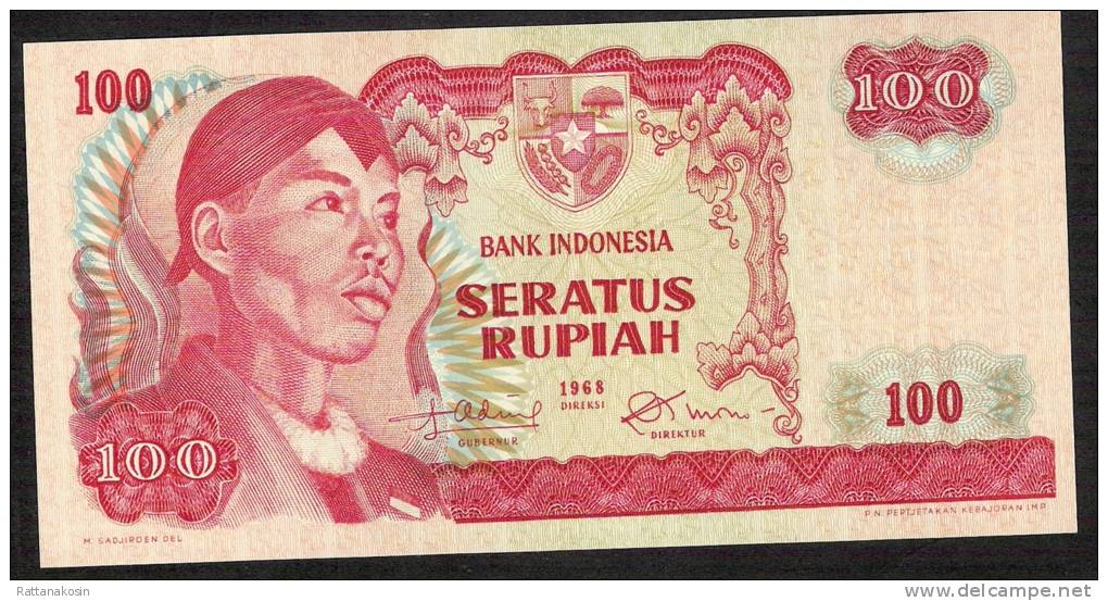 INDONESIA  P108   100   RUPIAH    1968    UNC. - Indonésie