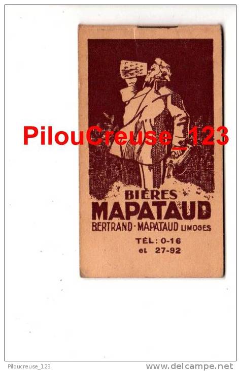 87 - CARNET BIERES MAPATAUD LIMOGES - - Matériel Et Accessoires