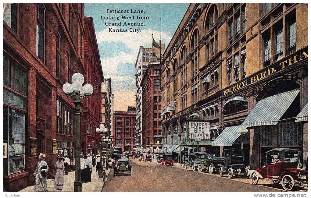 KANSAS CITY : PETTICOAT LANE LOOKING WEST FROM GRAND AVENUE - SHOPPING DISTRICT - EMERY BIRD THAYER (k-739) - Kansas City – Kansas