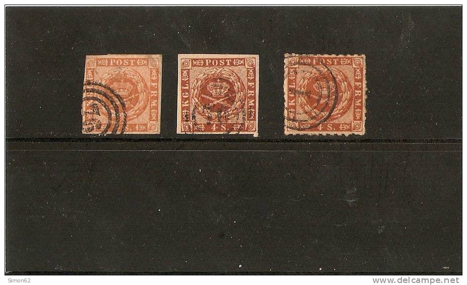 DANEMARK 1858 N 8 +varietée Et N 10  Obliteré Avec Charniere - Used Stamps