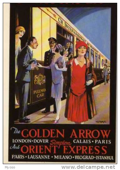 Affiche Repro Cie Wagons Lits The Golden Arrow  Simplon  Orient Express,  Santoro Graphics, Train - Autres & Non Classés