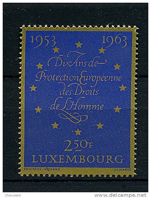 Luxembourg ** N° 633 - 10e Ann. De La Convention Des Droits De L'Homme - Neufs