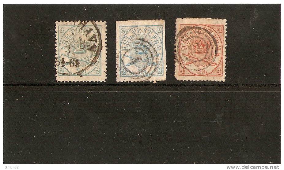 DANEMARK 1864 N 11/et 13   Obliteré Avec Charniere - Used Stamps