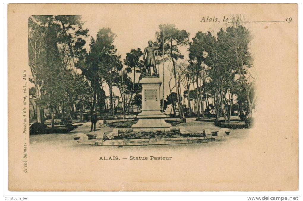 CPA Alais, Alès, Statue Pasteur (pk4690) - Alès
