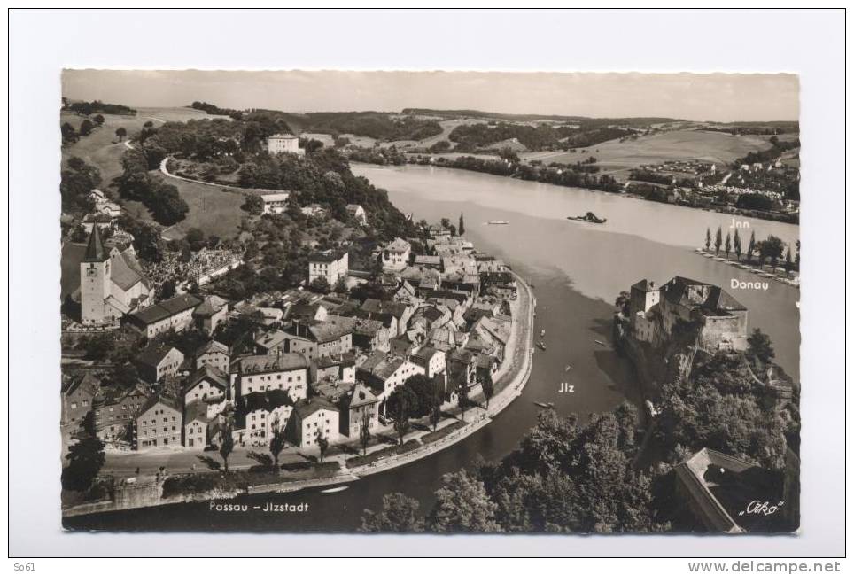 1178.  Passau -  Blick Vom Oberhaus Nach Niederhaus U. Jlzstadt - 1959 - Small Format - Passau