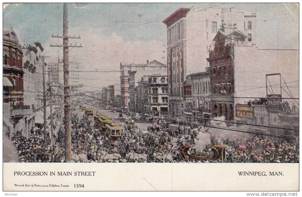 Procession In Main´ Street , Winnipeg , Man , 1906 - Winnipeg