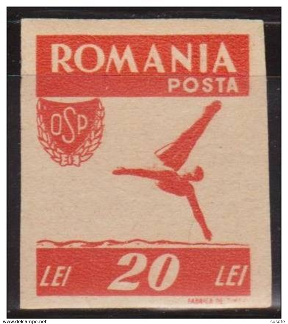 Rumania 1946 Scott 629 Sello ** Deportes Natación Salto Trampolin Micchel 1001B Yvert 917 édenté Romania Posta Romania - Neufs