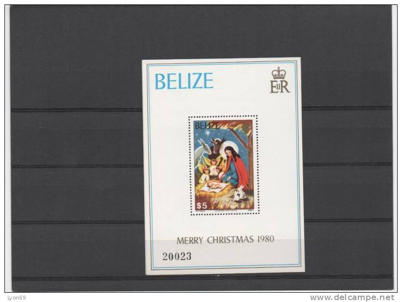 BELIZE  RELIGION  NOEL 1980  BLOC N° YVERT 20/1  Neuf - Belize (1973-...)
