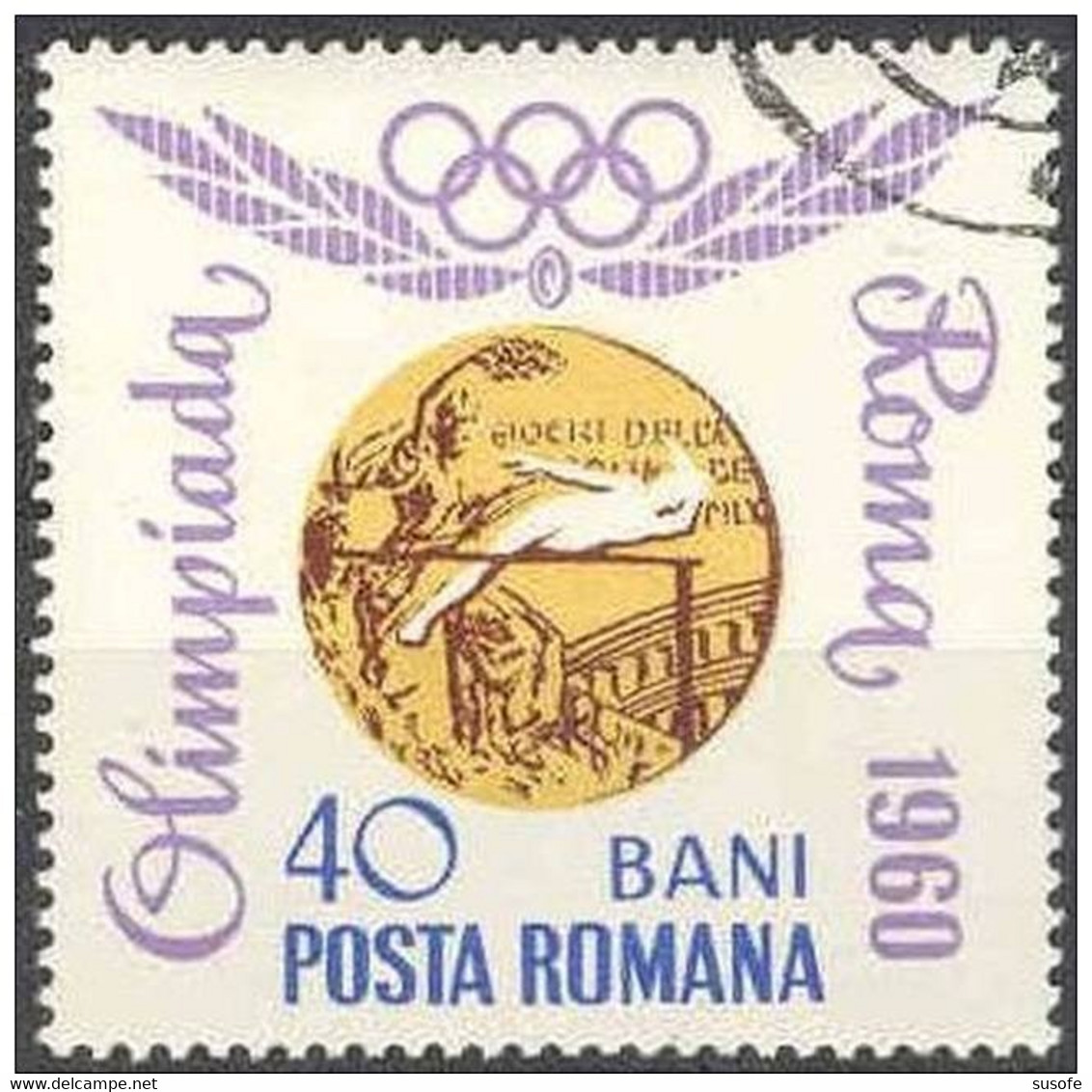 Rumania 1964 Scott 1694 Sello * Medallas Olimpicas Melbourne Salto Altura Juegos Olimpicos Michel 2348 Yvert 2071 - Neufs