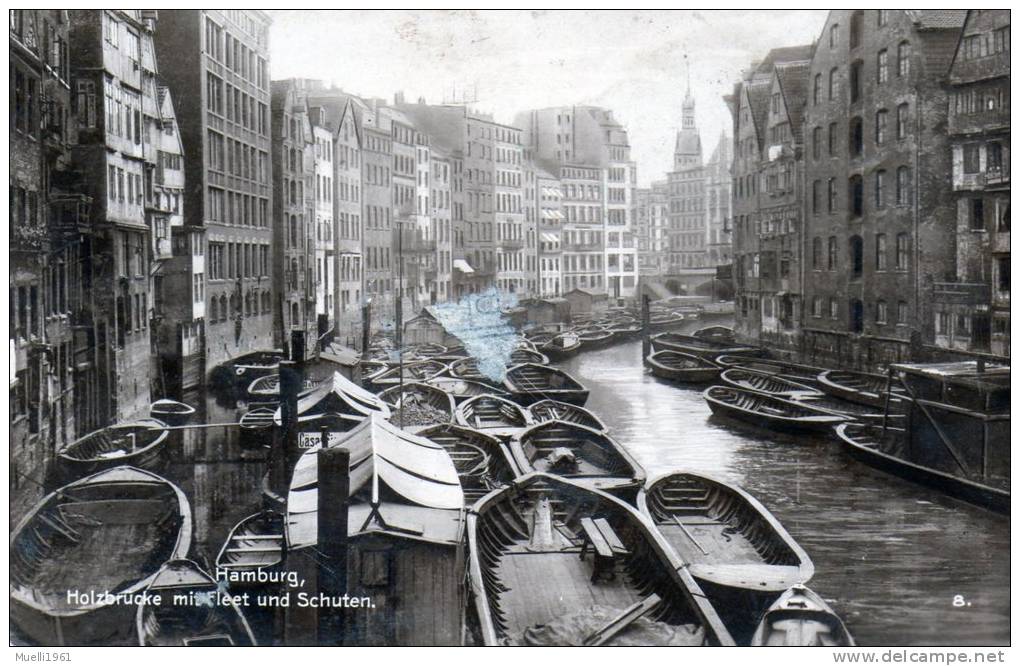 Hamburg, Holzbrücke Mit Fleet Und Schuten - Blankenese