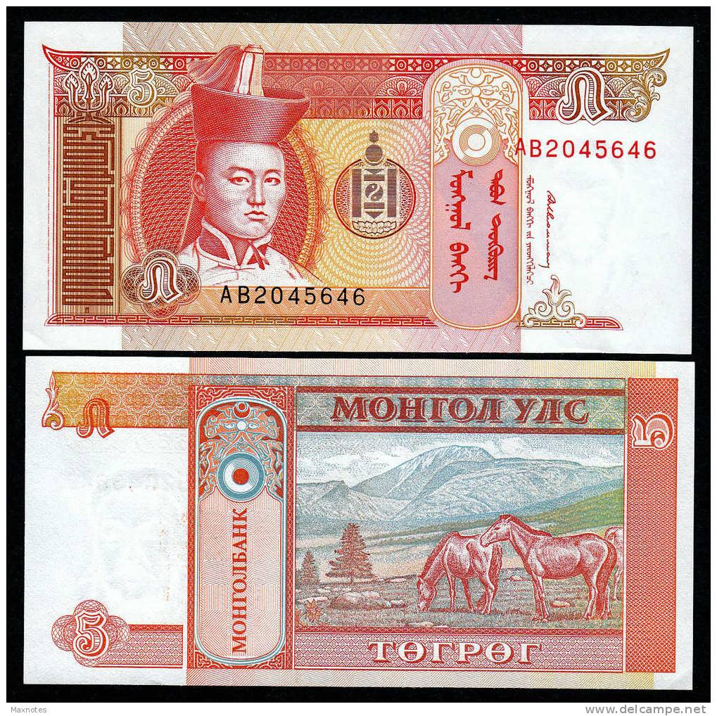 MONGOLIA : 5 Tugrik - 1993 - P53 - FDS - Mongolia