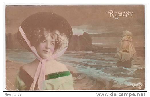 ART POSTCARD - The Girl In The Hat, Oranotypie - REMENY - Mode