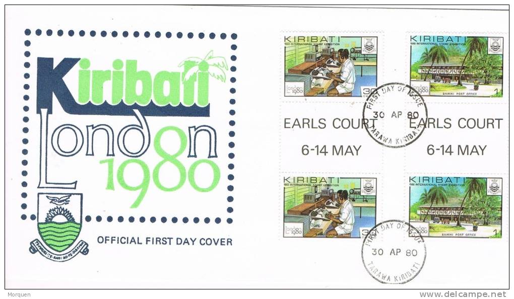 12984. Carta F.D.C. TARAWA (Kiribati) 1980. Earls Court - Kiribati (1979-...)