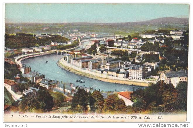 69. LYON. Vue Sur La Saône Prise De L'Ascenseur De La Tour De Fourvière. 1 - Other & Unclassified