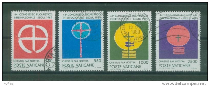 VATICANO PAPA WOJTYLA 1989 CONGRESSO SEUL  870/873 USATI - Usados