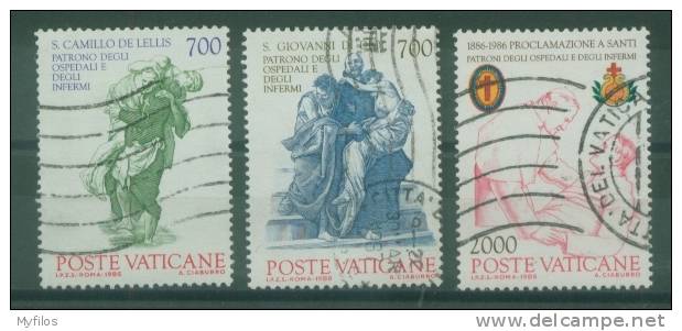 VATICANO PAPA WOJTYLA 1986 SANTI PATRONI 797/799 USATI - Used Stamps