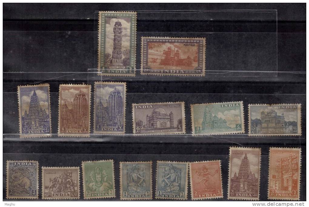 India MNH 1949, Archeology Series, 16 Values,  As Scan - Unused Stamps