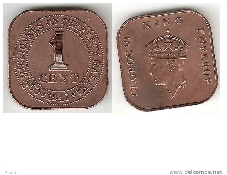*malaya 1 Cent 1941 I Km 2 - Malasia