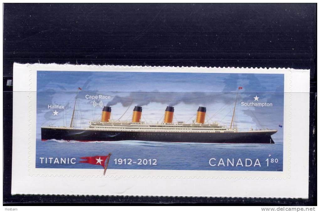 CANADA. 2012, # 2538,  TITANIC 100TH Annv. Single Of International Rate From Booklet  MNH - Timbres Seuls