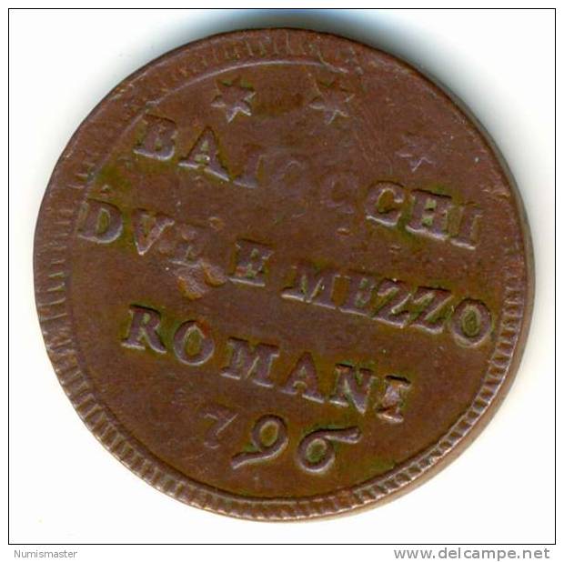 VATICAN , 2 1/2 BAIOCCHI 1796 , PIUS VI - Vatican