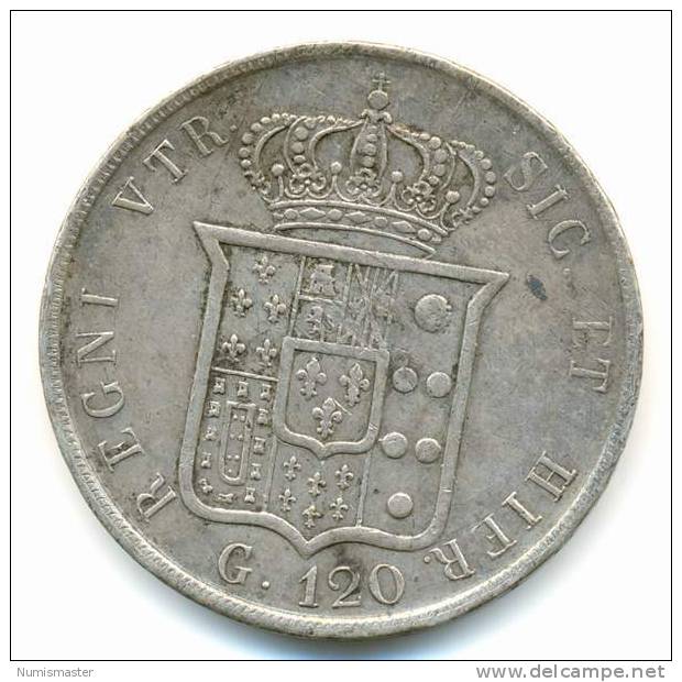 ITALY , SICILIA , 120 GRANA (PIASTRA) 1855 , SILVER - Sicilia