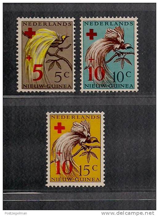 NEW GUINEA 1955 Unused Without Glue Stamp(s) Red Cross Paradise Birds Complete Nrs. 38-40 - Nuova Guinea Olandese