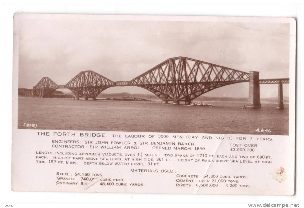 Scotland - The Forth Bridge - Labour Of 5000 Men For 7 Years - 1948 - Fife