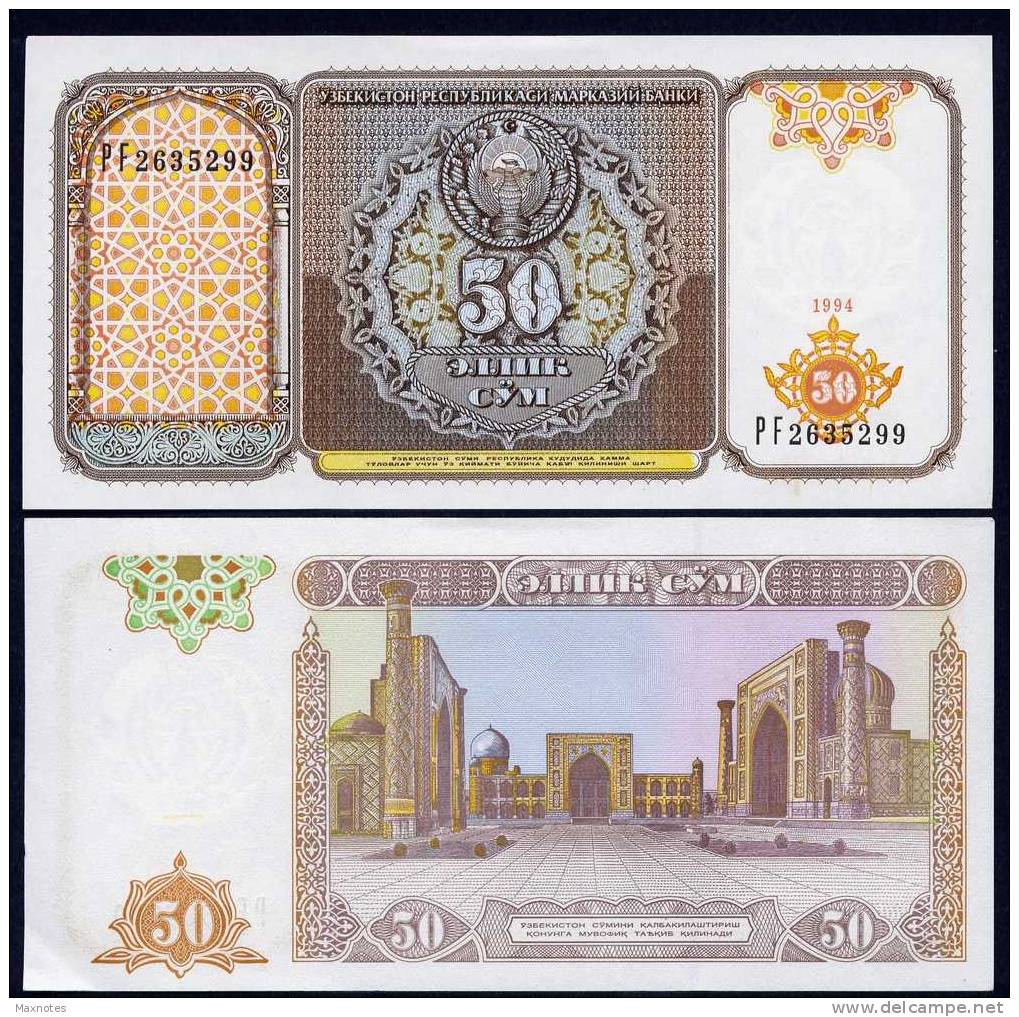 UZBEKISTAN : Banconota 50 Sum - 1994 - P78  - FDS - Uzbekistan