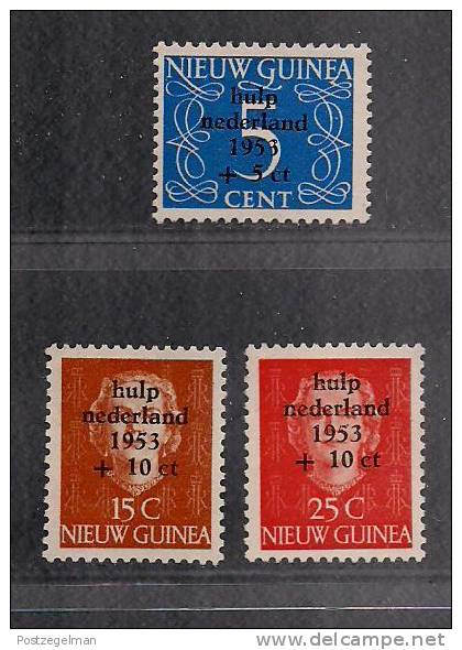 NEW GUINEA 1953 Unused Without Glue Stamp(s) Flood Disaster Complete Nrs. 22-24 - Netherlands New Guinea