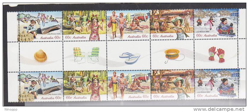 Australia-2010 Long Weekend MNH Gutter Strip - Mint Stamps