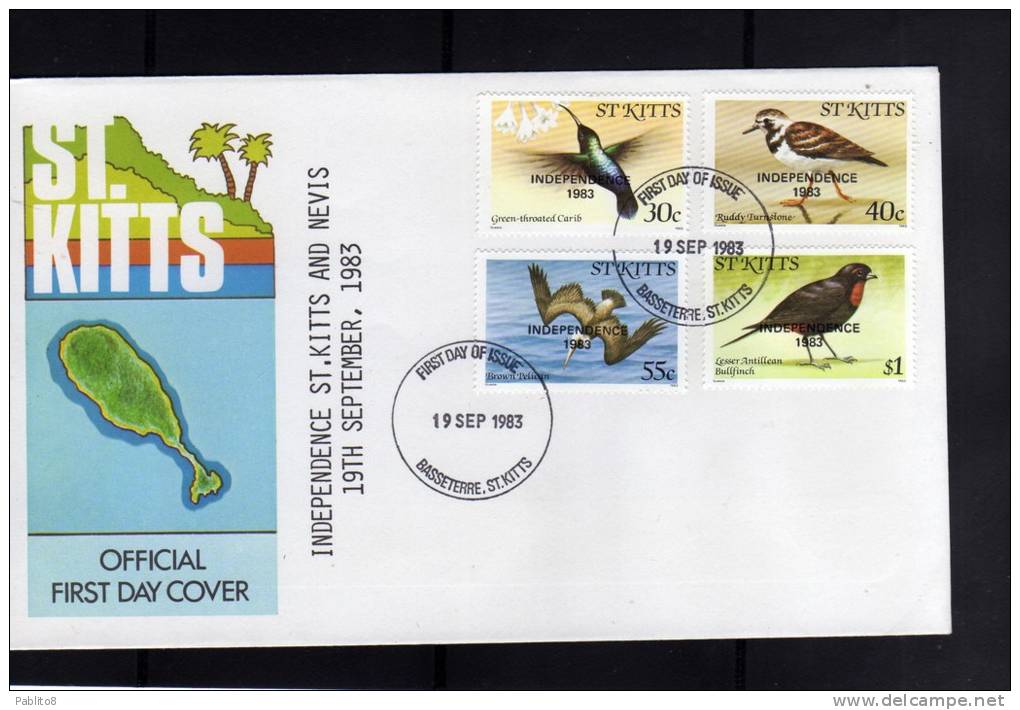 ST. KITTS 1983 INDIPENDENCE - INDIPENDENZA  FDC ENTER TO SEE THE OTHER SCAN - St.Kitts Y Nevis ( 1983-...)