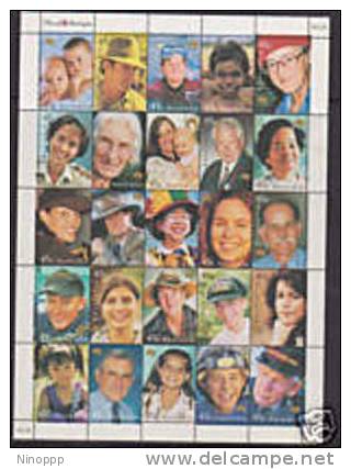 Australia 2000 Faces Of Australia Sheetlet MNH - Feuilles, Planches  Et Multiples