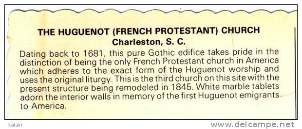 Etats Unis South Carolina  Charleston  The Huguenot (French Protestant) Church  Non Circulé BE - Charleston