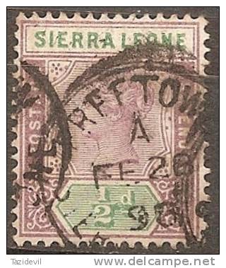 SIERRA LEONE - 1897 &frac12;d Queen Victoria. Scott 34. Used - Sierra Leone (...-1960)