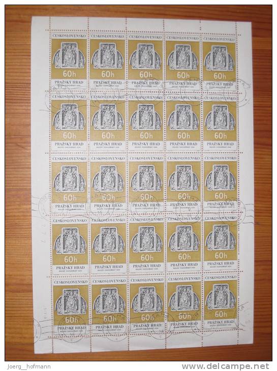 CSSR Ceskoslovensko Sheet Bogen Relief Svtojirsky Used 60 H Stempel 10.5.1966 Praha Prag Druckereizeichen - Hojas Bloque