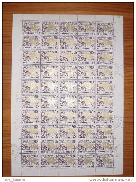 CSSR Ceskoslovensko Sheet Bogen Jablonec Used 60 H Stempel 10.5.1966 Praha Prag Druckereizeichen - Hojas Bloque