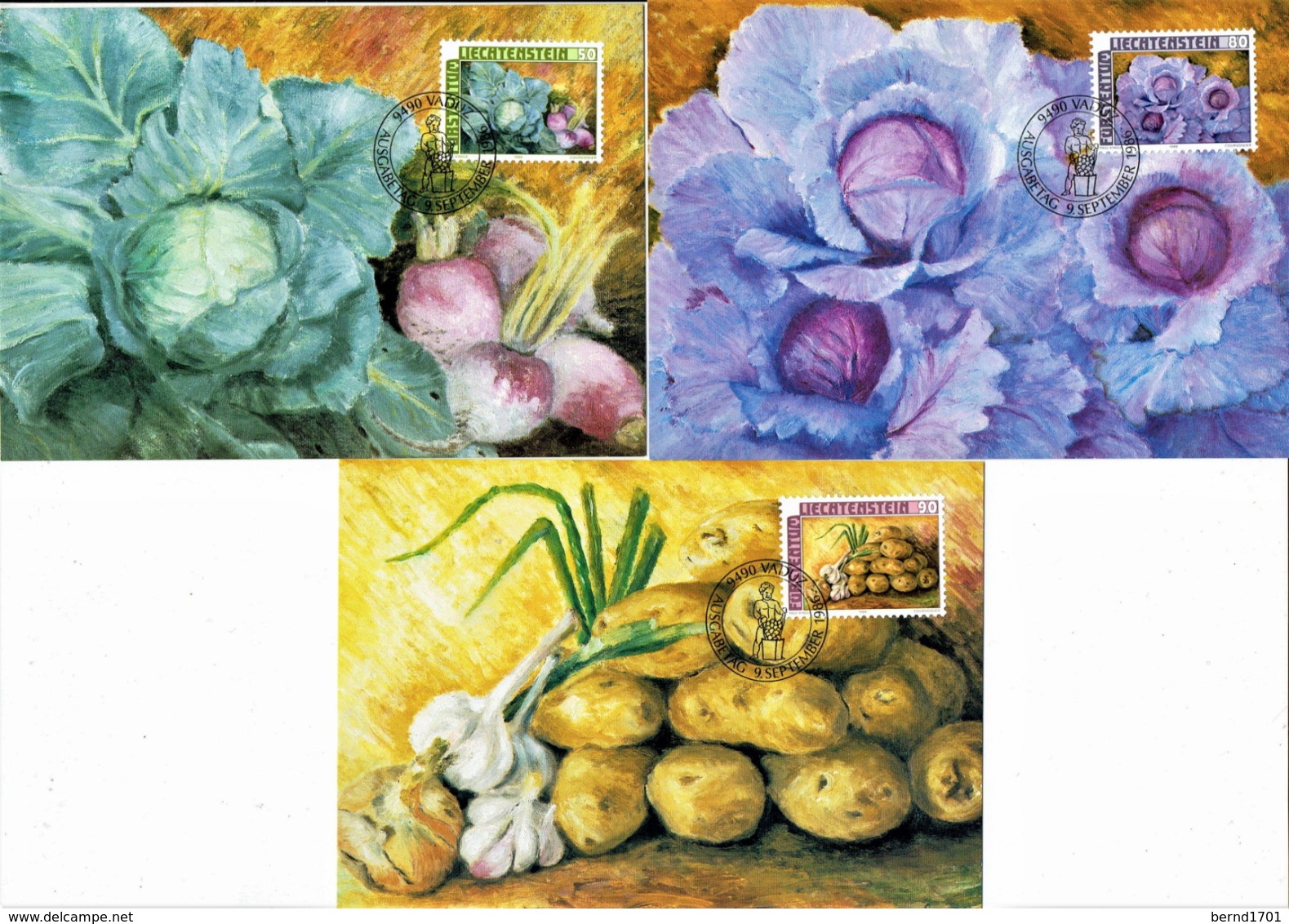 Liechtenstein - Mi-Nr 904/906 Maxicard (B823) - Vegetables