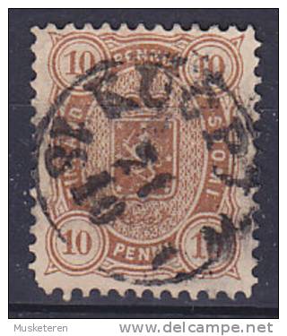 Finland 1882 Mi. 15 B Y A     10 P Wappen Perf. 12½ Deluxe KUOPIO Cancel - Gebruikt