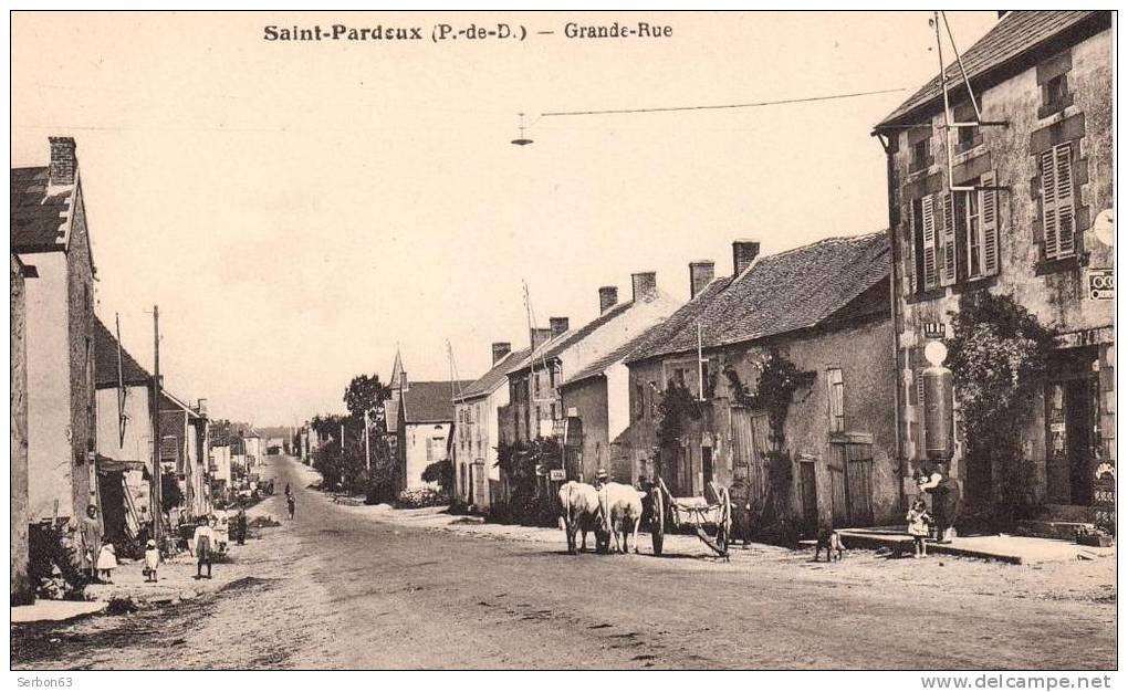 CARTE POSTALE ANCIENNE ANIMEE CPA 63440 SAINT-PARDOUX 63 AUVERGNE PUY De DÔME GRANDE RUE NON ECRITE NEUVE CLICHE VALEIX - Combronde