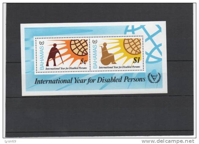 BAHAMAS HANDICAPFAUNE FLORE   BLOC N° YVERT .31 - Bahamas (1973-...)