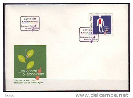 PORTUGAL - FIGHT AGAINST ALCOHOLISM- FDC - 1977 - Drugs