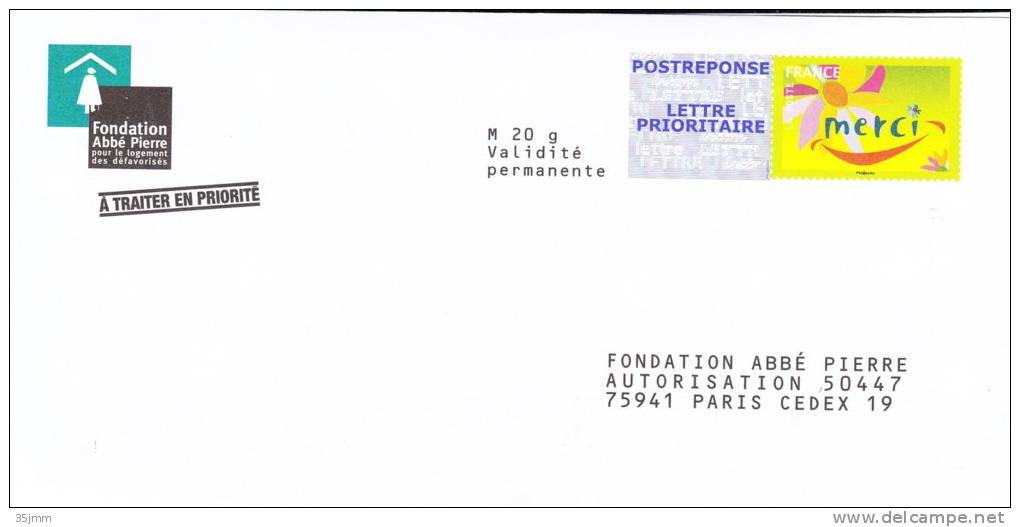 Fondation Abbé Pierre 10P049 - Prêts-à-poster: Réponse
