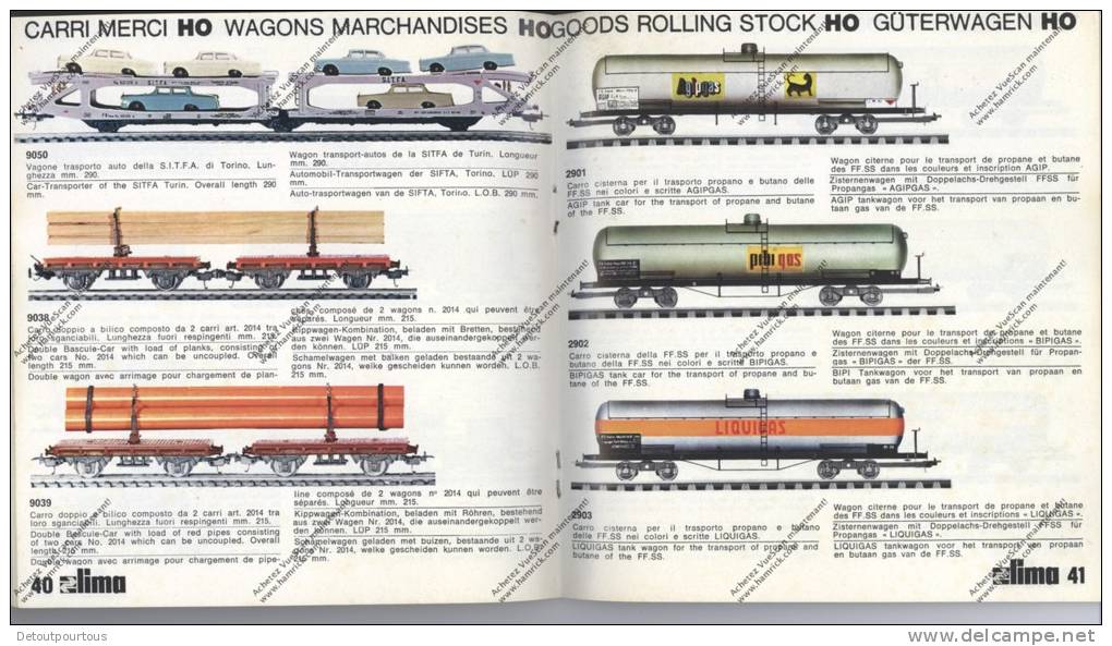 Catalogue LIMA HO 1971  (train Miniature Model Railways Catalogo Treno )  80 Pages - Französisch