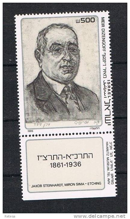 ISRAEL  MEIR DIZENGOFF BURGMEESTER VAN TEL-AVIV   1985 **  MET TAB - Neufs (avec Tabs)