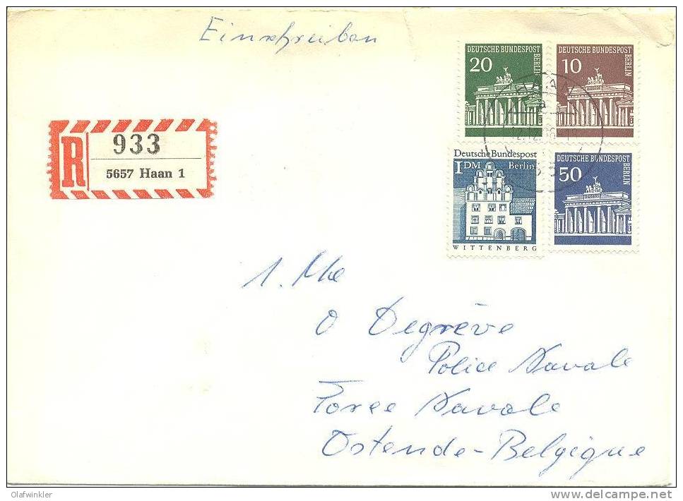 1966 Freimarken Brandenburger Tor Mi 286-87;89 / Sc 9N251-52;54 / YT 257-58;60 Brief/lettre/letter - Lettres & Documents