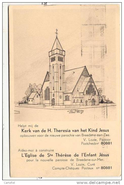 BREDENE AAN ZEE-KERK VAN DE H. THERESIA VAN HET KIND JESUS-OPBOUWEN VOOR DE NIEUWE PAROCHIE-V. LOZIE-PASTOOR-1939 - Bredene