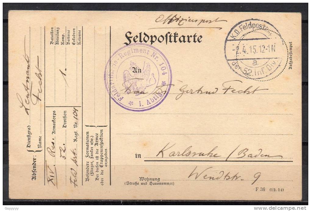 Allemagne - Feldpost - Extraordinaire lot de correspondance - 1914/18 - Rare, à voir !!!